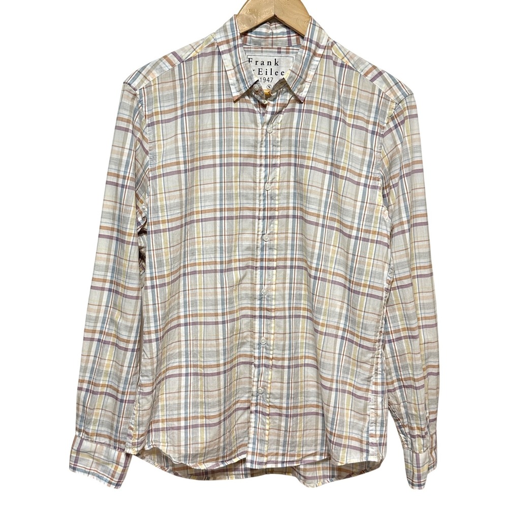 Frank & Eileen Finbar Button Down Shirt Mens S / Womens M Plaid Cotton Linen